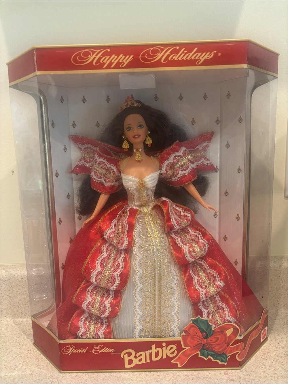Barbie Holiday Collector Doll in Red, White & Gold Gown